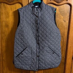 Lands' End 1X, Blk/wh checked,quilted vest. Like new.